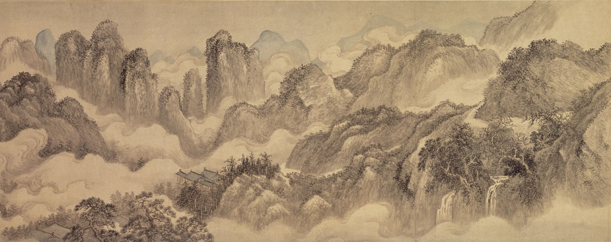 图片[1]-Wang Huilu Mountain White Cloud Scroll-China Archive